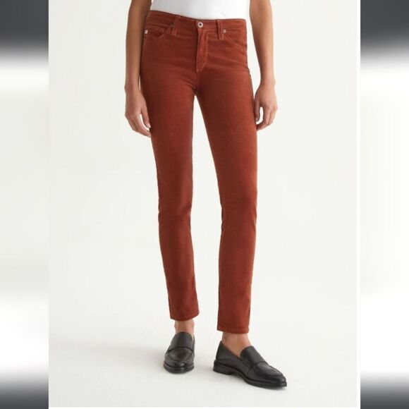 Adriano Goldschmied Prima Corduroy Cigarette Leg Mid Rise Pants Black Size 29R - Picture 1 of 9